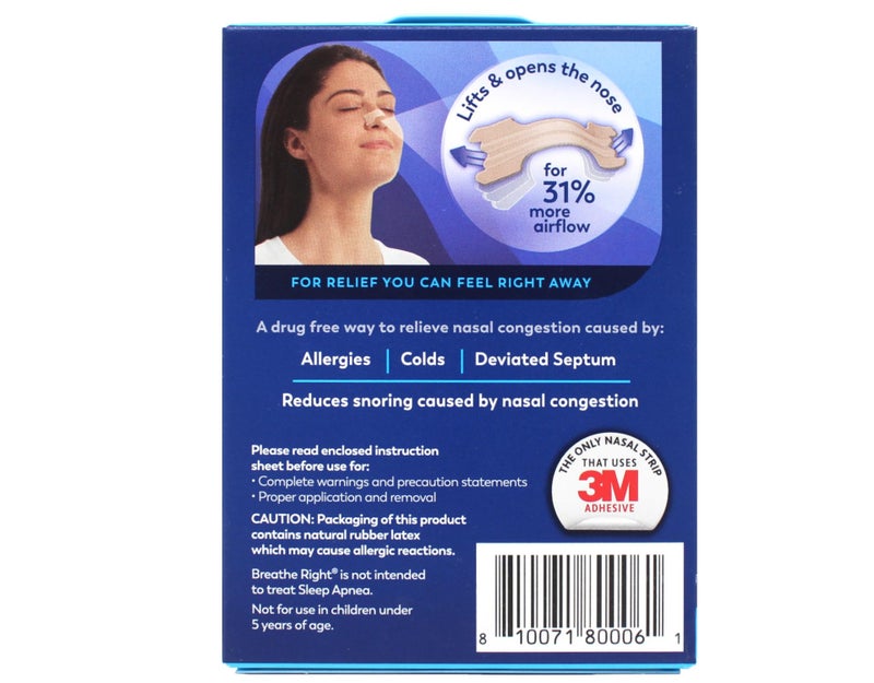 Breathe Right Nasal Strips Original Tan Small/Medium 30 ea (Pack of 3) - Image 5